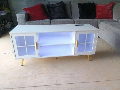 Modern LED TV Stand with Storage Entertainment Center Cabine - Thumbnail 5