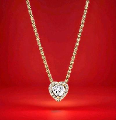 PANDORA GOLDPLATED ELEVATED HEART NECKLACE - Thumbnail 1
