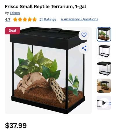 2 small reptile terrarium 1g tank - Thumbnail 3