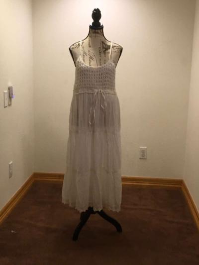 White Sleeveless Maxi Dress - Thumbnail 1