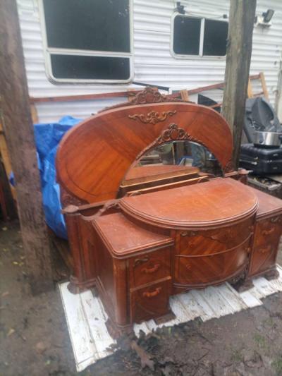 and take dresser with headboard and footboard and side rails - Thumbnail 2