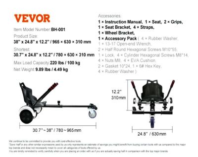 2 VEVOR Hoverboard Seat Attachment in box - Thumbnail 5