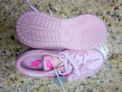 Nike Dunk Low Triple Pink Swoosh Sneakers PreSchool Size 13C - Thumbnail 4