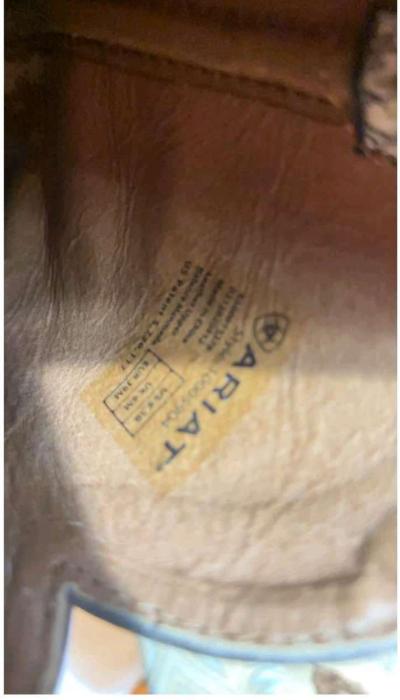 Ariat Fatbaby Cowgirl Boots Womens 85B Leather Tan Brown Wes - Thumbnail 3