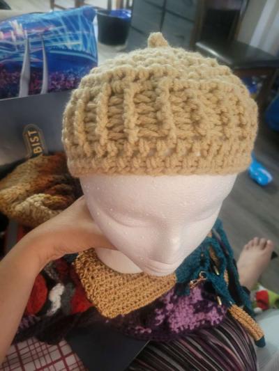 Toddler to kid Baret hat beige - Thumbnail 3