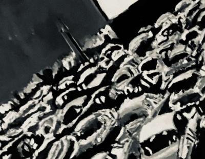 Original Old Car Movie Drive In GG  11 x 14 Black  White Can - Thumbnail 4