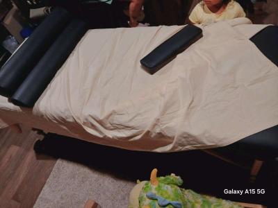 Massage table with equipment