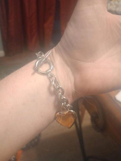 womens silver link charm bracelet - Thumbnail 3