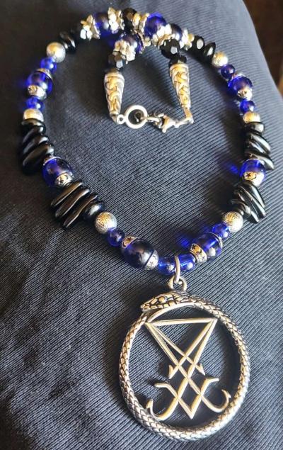 Handmade Lucifer Sigil serpent necklace - Thumbnail 2
