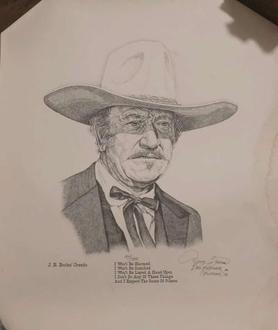 JOHN WAYNE FOUR FACES WEST LITHOGRAPH PRINT BY GIL ORTEGA 19 - Thumbnail 4