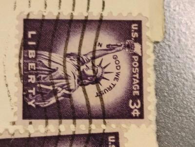 1954 Purple Liberty 3 Cent Stamps postmarked - Thumbnail 4