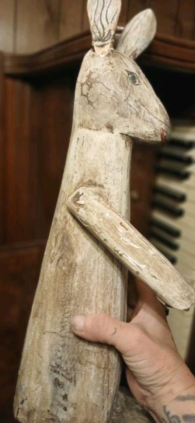 antique wooden toy bunny - Thumbnail 4