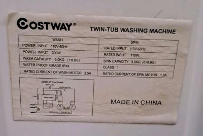 Costway Twin Tub Portable washer machine - Thumbnail 6