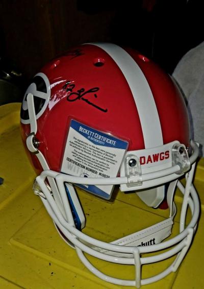georgia bulldog signed herschel helmetwalker - Thumbnail 2