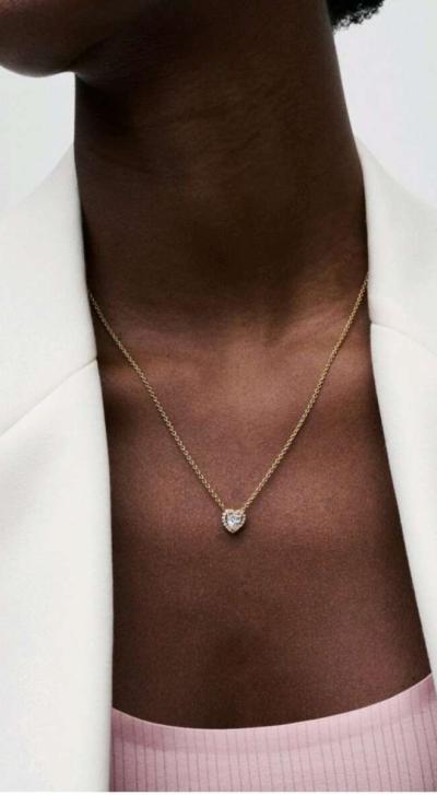 PANDORA GOLDPLATED ELEVATED HEART NECKLACE - Thumbnail 2