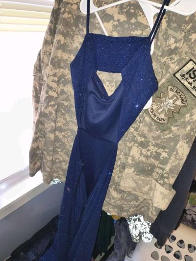 blue glitter prom dress - Thumbnail 2