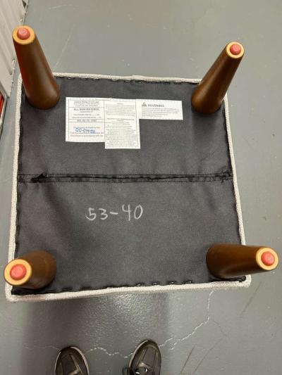 A PAIR OF foot stool ottoman foot rest  cotton and linen - Thumbnail 3
