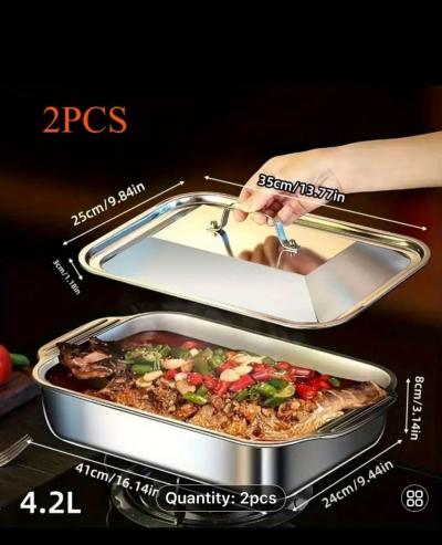 2Pack Stainless Steel Baking Pan 2Pack Stainless Steel Bakin - Thumbnail 1