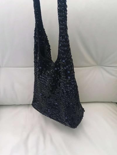 Vintage Sequin Slouchy Hobo Knit Shoulder Bag - Thumbnail 2