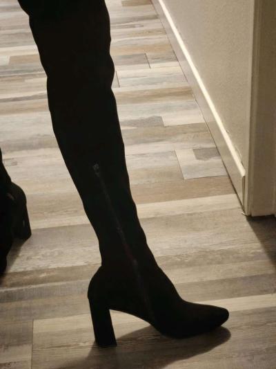 black thigh high leather boots - Thumbnail 4