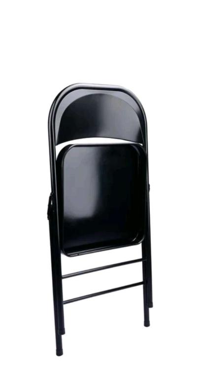 Mainstays Black Steel Folding Chair - Thumbnail 2