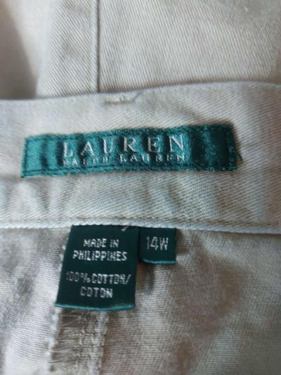 Lauren Ralph Lauren Khaki Chino Shorts Size 14W School Summe - Thumbnail 4