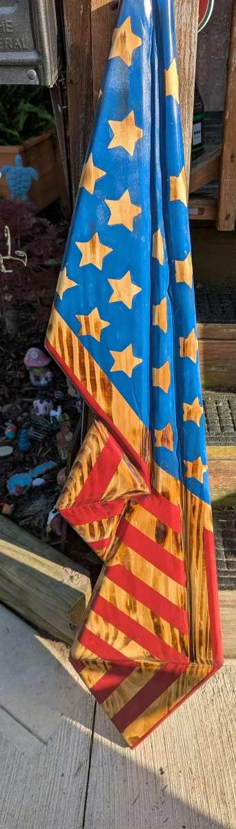 Wooden Draped American Flag - Thumbnail 3