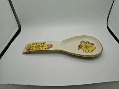 InHomestylez Gilded Sunflower Floral Ceramic Spoon Rest Fall - Thumbnail 2