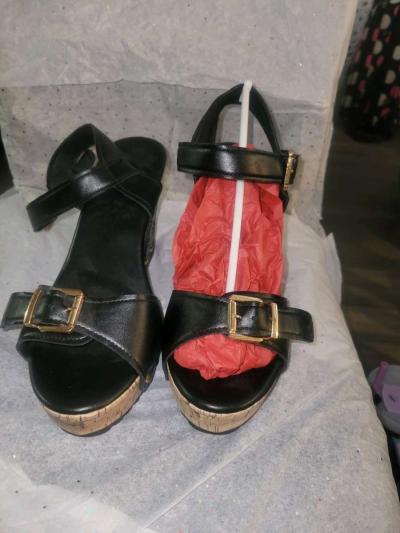 Black Buckle Sandal - Thumbnail 3