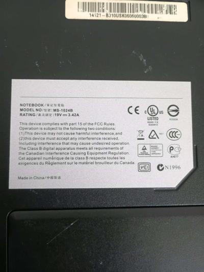 RKC laptop model MS1024B  SOLD AS IS - Thumbnail 3