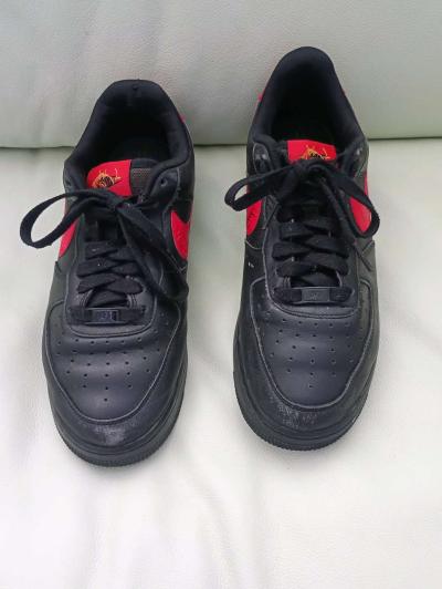 Nike Air Force 1 07 LE Russian Floral Black Red shoes - Thumbnail 2