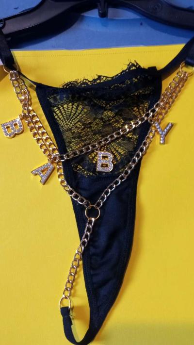 Black Bra and Lace Thongs - Thumbnail 4