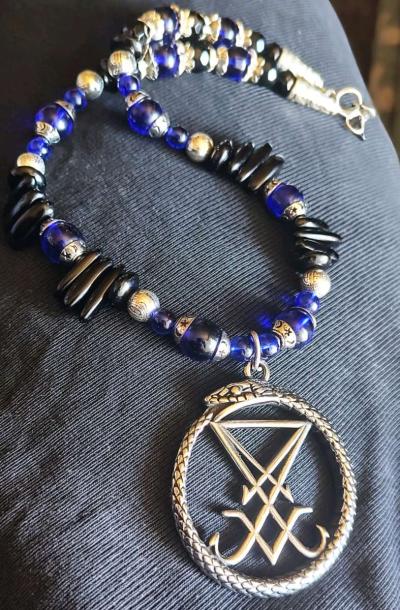 Handmade Lucifer Sigil serpent necklace - Thumbnail 3