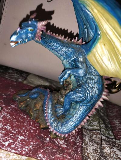 Vintage 1998 Summit Collection winged blue dragon figurine - Thumbnail 3
