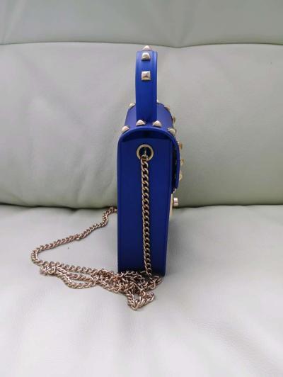 Le Mie Blue Womens Jelly Gold Stud Tone Gold Tone Chain Stra - Thumbnail 2