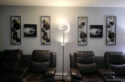 Set of 2 Vegan Leather Theater Recliner Sofas - Thumbnail 4