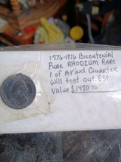 1776 1976 Rare bicentennial pure Rhodium quarter silver aded