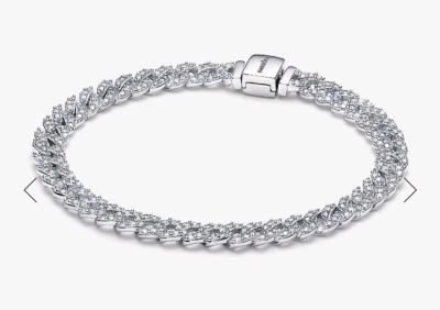 PANDORA TIMELESS PAVE CUBAN CHAIN STERLING SILVER BRACELET - Thumbnail 6