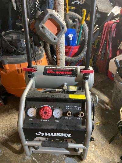 Husky45 Gal 175 PSI Portable Electric OilFree Quiet Twin Sta - Thumbnail 4