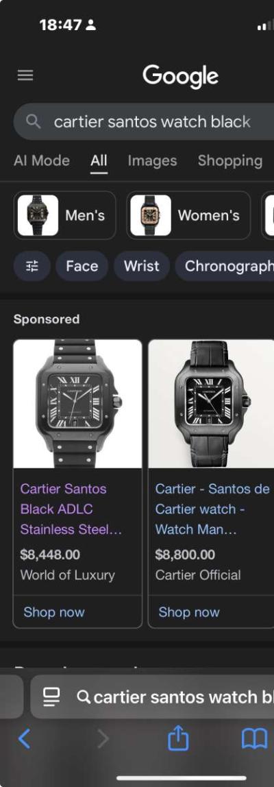 Cartier Santos de Cartier Mens Wristwatch Steel Silver With - Thumbnail 3