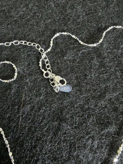 925 Sterling Silver Bow Necklace - Thumbnail 2