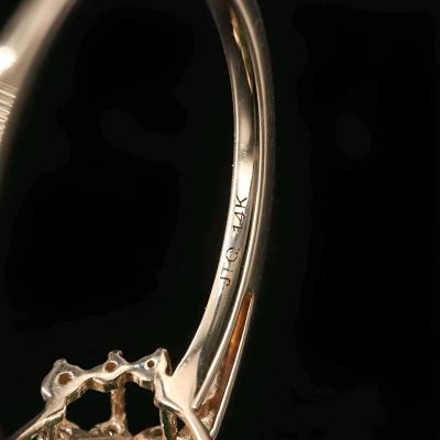 14K Genuine Emerald 1940s ring - Thumbnail 2