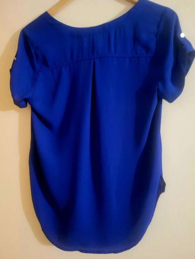 Royal Blue Casual Shrt for Women - Thumbnail 2