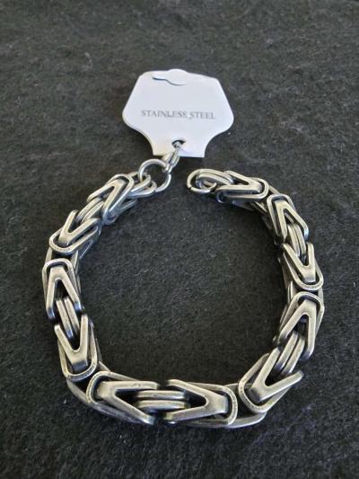 Stainless Steel Chunky Byzantine Bracelet - Thumbnail 1