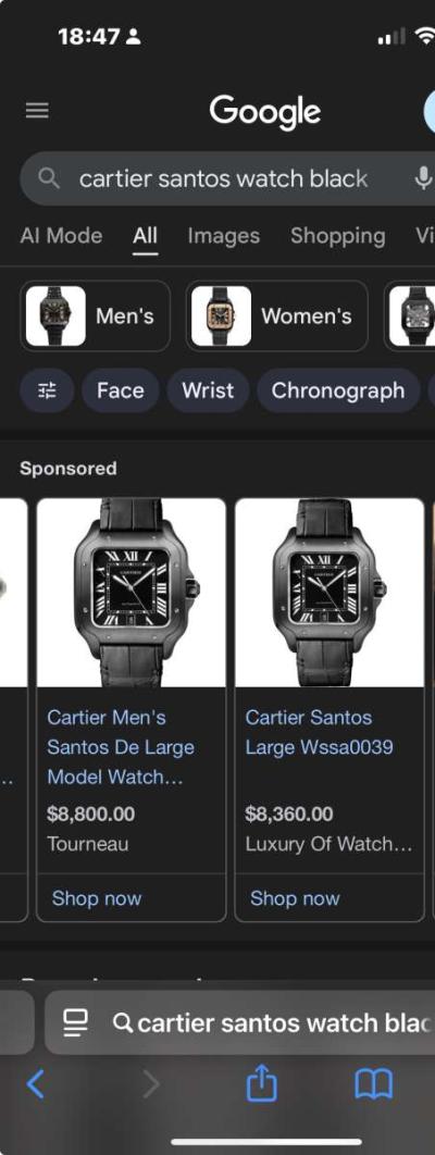 Cartier Santos de Cartier Mens Wristwatch Steel Silver With - Thumbnail 2