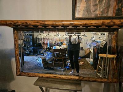 Wood Burned Bar Mirror