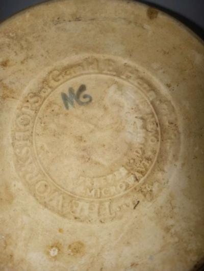 vintage blue white sponge bowl - Thumbnail 4