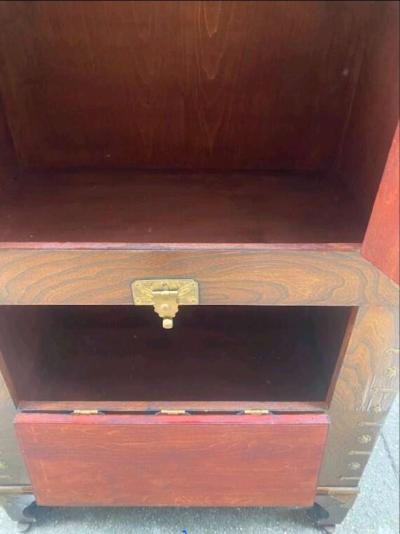 Vintage Cabinet  Solid Wood  Brass - Thumbnail 6