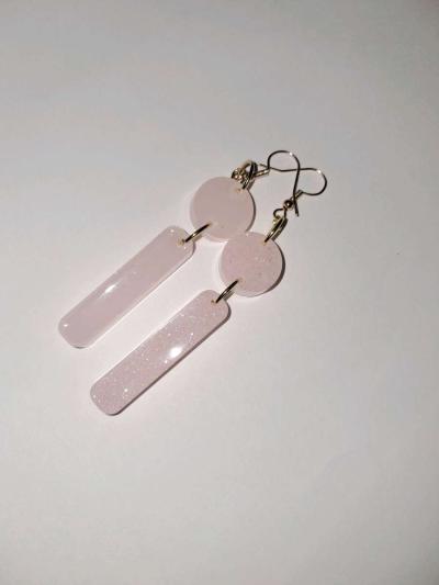 pink sparkling earrings - Thumbnail 4