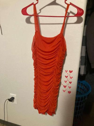 red spaghetti strap dress